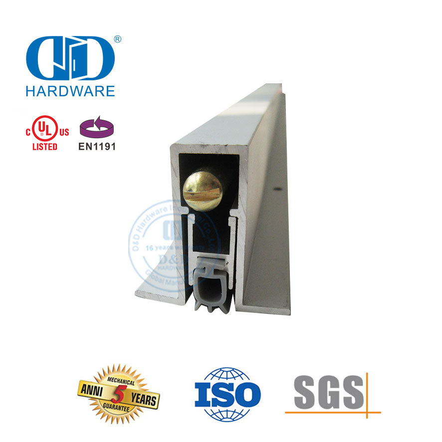 CE Pintu Perangkat Perabot Perak Angin Debu Bukti Cuaca Pengupasan Sepenuhnya Mortised Keamanan Drop Pintu Geser Bawah Seal-DDBS002