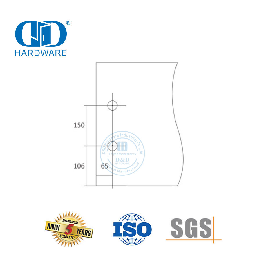 Tiang Pivot Bawah Pintu Kaca Stainless Steel Pendek Untuk Sambungan Pegas Lantai -DDGP004