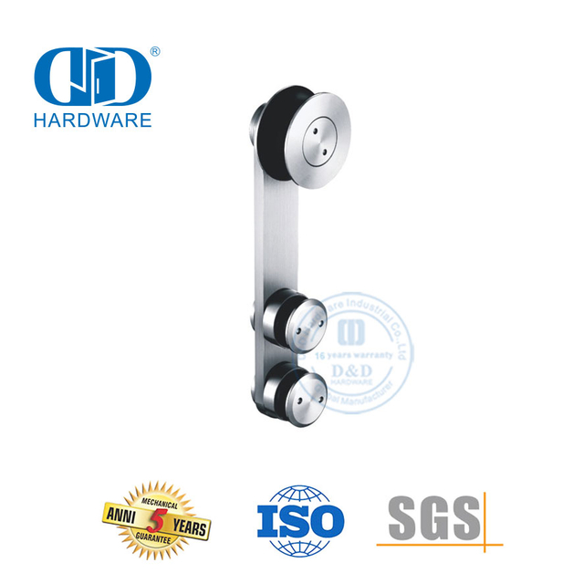 Perlengkapan Kaca Tahan Lama Stainless Steel Pintu Geser Kaca Rol Gantung Untuk Pintu Kamar Mandi-DDGS003