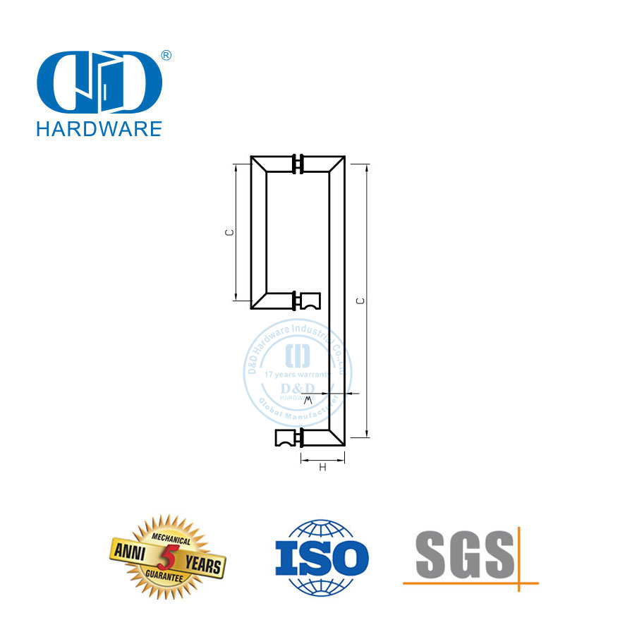 Stainless Steel Komersial Pintu Kaca Geser Perlengkapan Pintu Kamar Mandi Pegangan Tarik Kamar Mandi-DDPH041