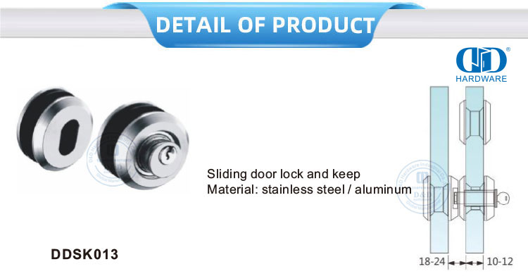 Hardware Pintu Geser Kaca Hardware Kaca Kunci Pintu Geser Aluminium Stainless Steel dan Keep-DDSK013