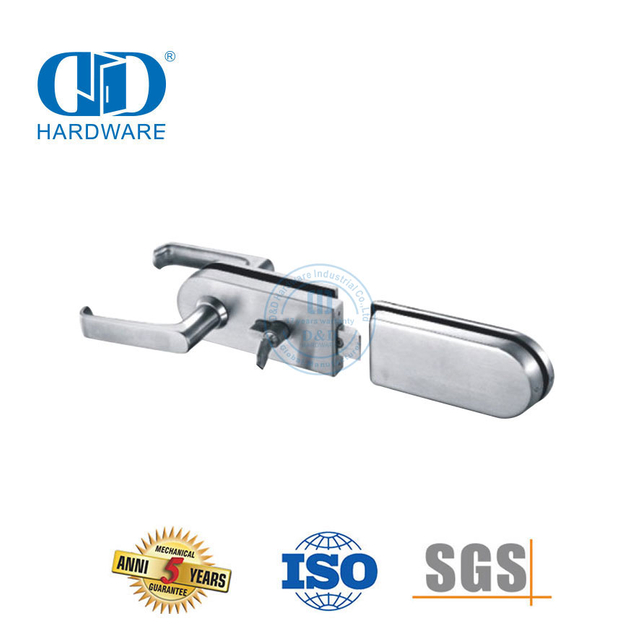 Stainless Steel Kunci Sudut Perangkat Keras Pas Pegangan Pintu Kaca Patch Fitting Kunci Kunci-DDGL001
