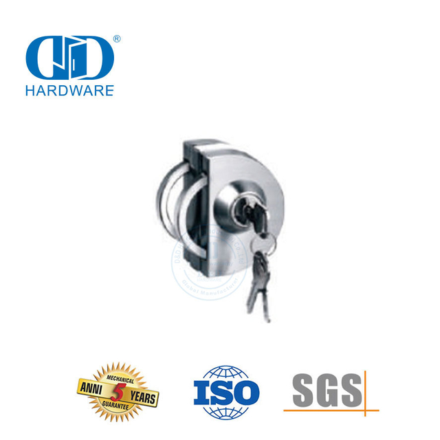 Cina Pabrik Stainless Steel Pintu Kaca Menangani Kunci Patch Pas Sudut Kunci Pintu Pas-DDGL005