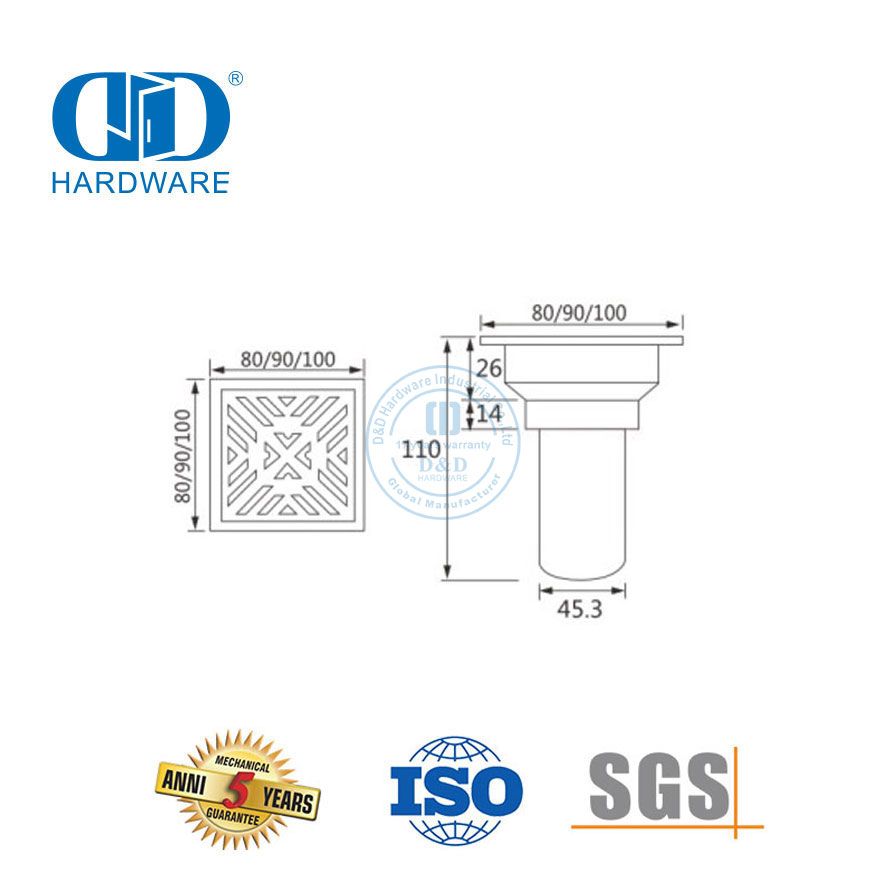 Aksesoris Perabot Stainless Steel Saringan Lantai Kamar Mandi Toilet Dapur Sanitary Floor Drain-DDFD008