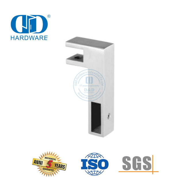 Braket Batang Penyangga Kamar Mandi Baja Tahan Karat Konektor Pipa Aksesori Pintu Kaca Disikat-DDSC015