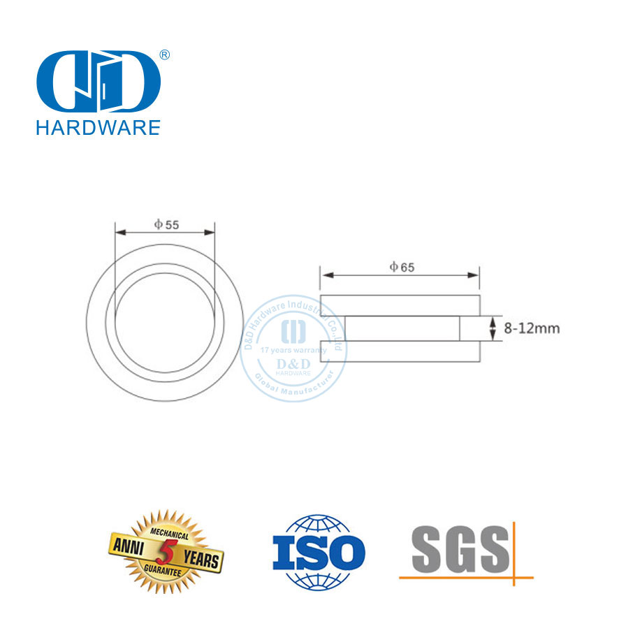 Stainless Steel Pintu Geser Peralatan Aksesoris Perabot Kaca Pintu Geser Knob Cupped Handle-DDSK016