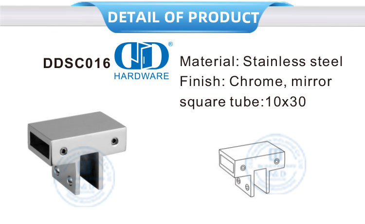 Stainless Steel Kamar Mandi Dukungan Panel Kaca Konektor Pintu Kaca Perangkat Keras Shower Cubicle System-DDSC016