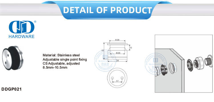 Stainless Steel Tirai Dinding Titik Memperbaiki Konektor Laba-laba Fitting Roller Perangkat Perabot Kaca Fitting-DDGP022