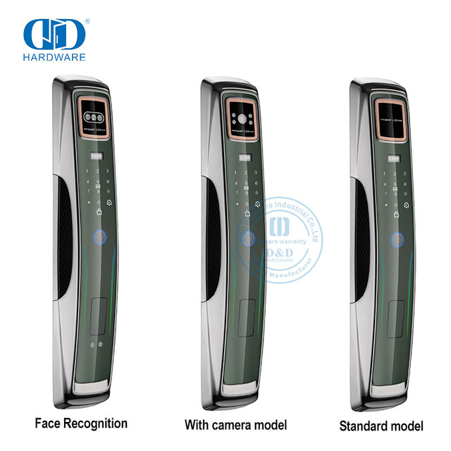 Produsen WiFi Keamanan Kartu Digital Aman Remote Control Sidik Jari Elektronik Kunci Pintu Pintar dengan Kamera dan Audio -DDEL009