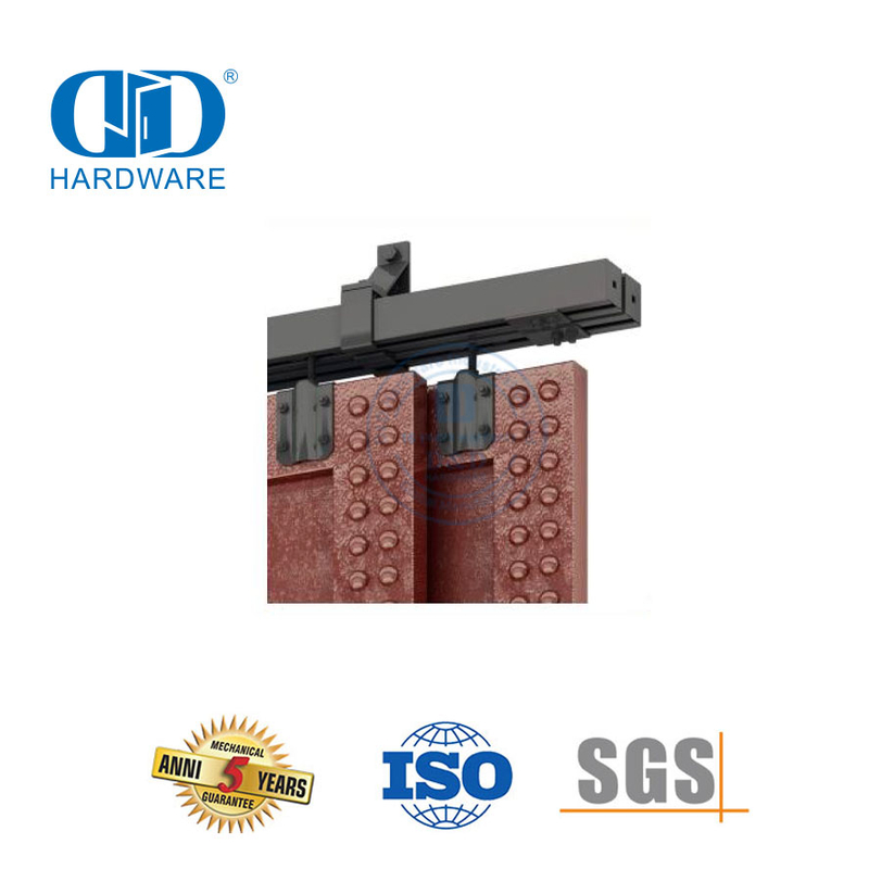Perangkat Keras Pintu Gudang Geser Rel Hitam Disesuaikan Tugas Berat Tahan Lama Baja Tahan Karat-DDBD042