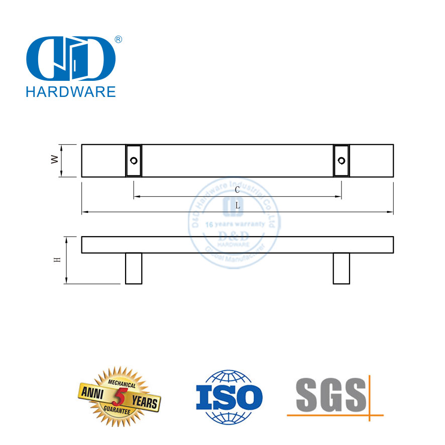 Temax Modern T-bar Stainless Steel Mewah Modern Furniture Kabinet Pintu Interior menarik-DDFH020