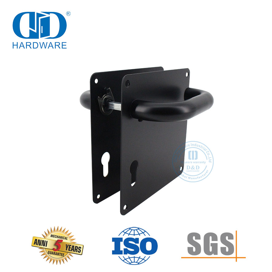 Gagang Tuas Pintu Stainless Steel Finish Perak dengan Pelat untuk Pintu Logam-DDTP001-MB