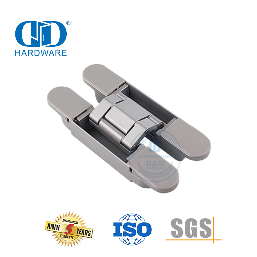 Pabrik Cina Paduan Seng 3D Tak Terlihat Tersembunyi Aksesori Perangkat Keras Arsitektur Engsel Pintu Eksterior Interior Pivot Tugas Berat-DDCH008-G40