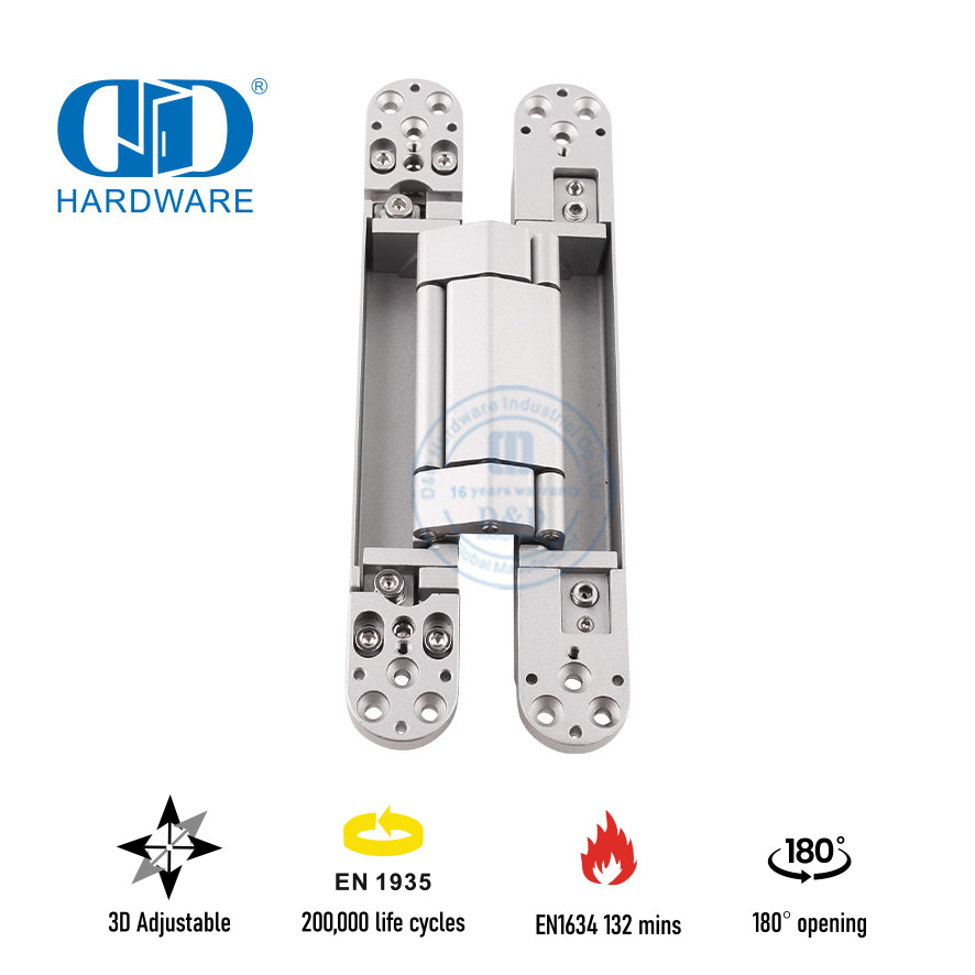 Engsel Pintu Tersembunyi 120kg yang Dapat Disesuaikan EN1935 untuk Pintu Logam Nilai Api-DDCH008-G120