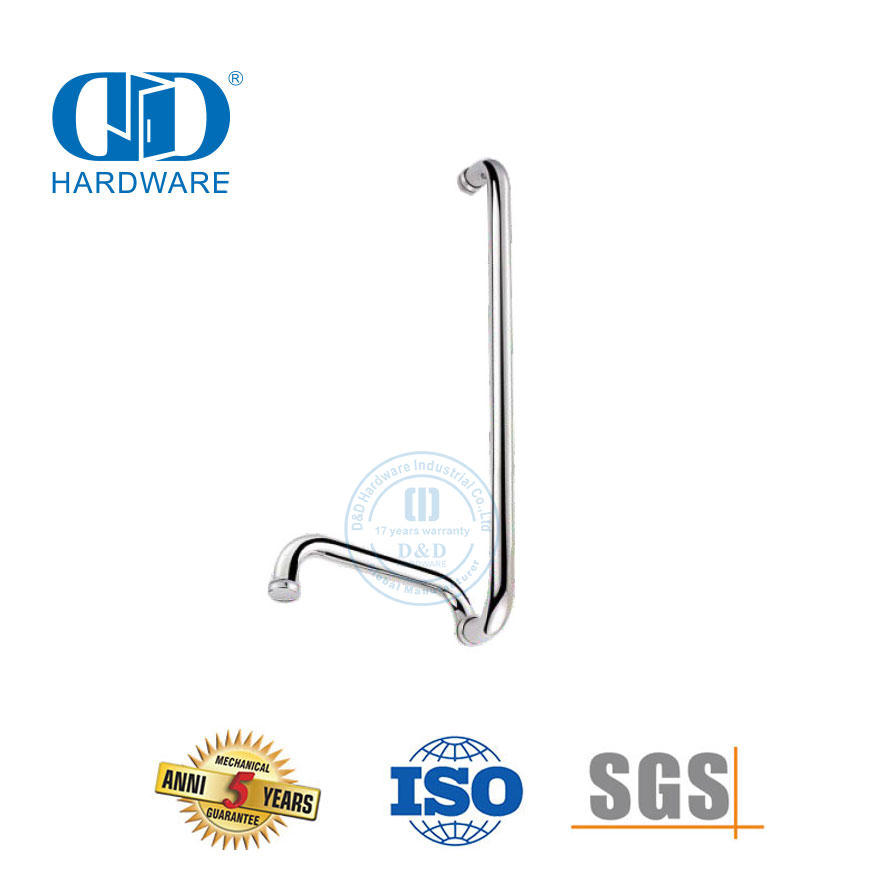 Pegangan Tarik Pintu Kaca Tempered Dua Sisi Kamar Mandi Stainless Steel Pegangan Tarik Kamar Mandi-DDPH018