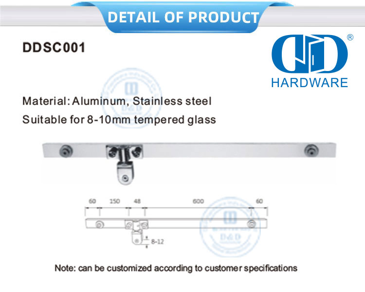 Cina Pabrik Disesuaikan Partisi Bilik Mandi Stainless Steel Sistem Bilik Mandi-DDSC001