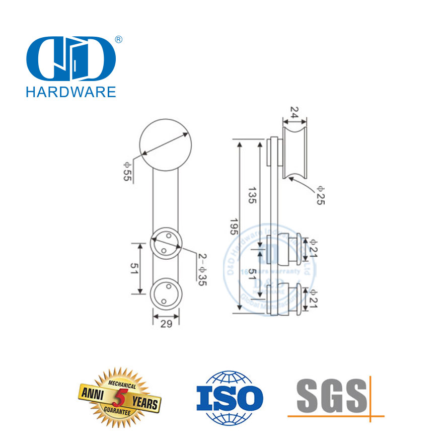 Aksesoris Stainless Steel OEM Set Aksesoris Kaca Pintu Perangkat Keras Pemasangan Kaca Untuk Kamar Mandi-DDGS102