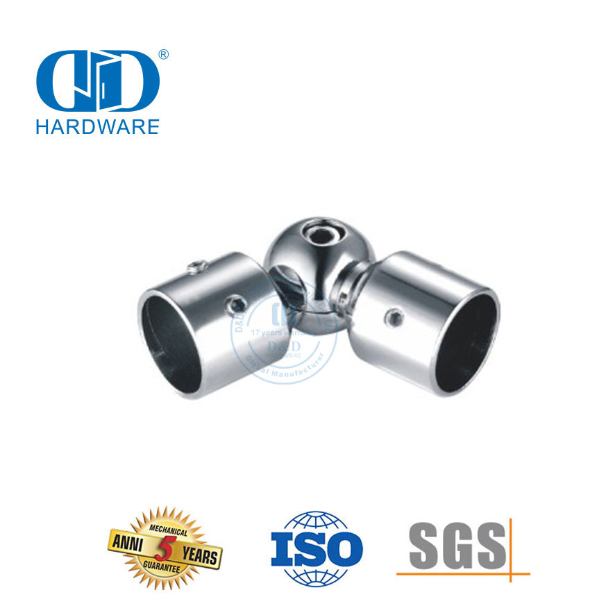 Konektor Tabung Bulat Baja Tahan Karat Tempat Kamar Mandi Konektor Tabung Mandi Konektor Panel Fitting Kaca-DDSC026