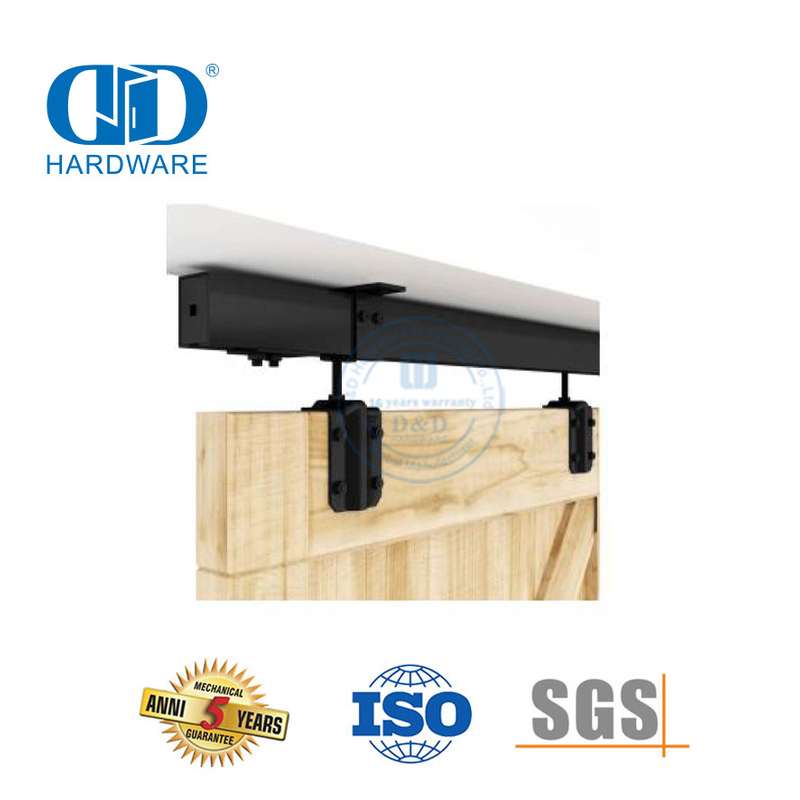 Perangkat Keras Pintu Gudang Lipat Dua Baja Tahan Karat Kit Jalur Perangkat Keras Pintu Gudang Geser Ganda untuk Pintu Tugas Berat-DDBD038