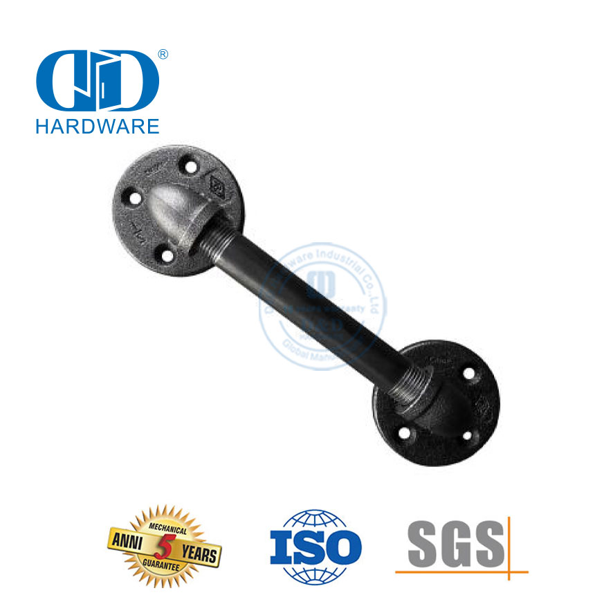 Pegangan Tarik Pintu Gudang Pipa Stainless Steel Pegangan Pegangan Industri Pedesaan Hitam untuk Perangkat Keras Konstruksi Tangga-DDBD114