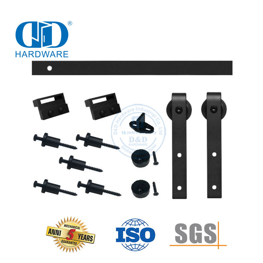 Aksesori Kit Kabinet Baja Tahan Karat Set Track Karbon Geser Gudang Kayu Perangkat Keras Rol Pintu Tunggal untuk Pintu Interior-DDBD001
