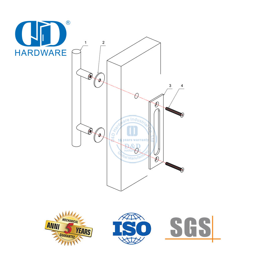 Pintu Kayu Tunggal Ganda Karbon Modern Rel Pintu Gudang Perangkat Keras Baja Hitam Track Pintu Kayu Gudang Hardware-DDBD002