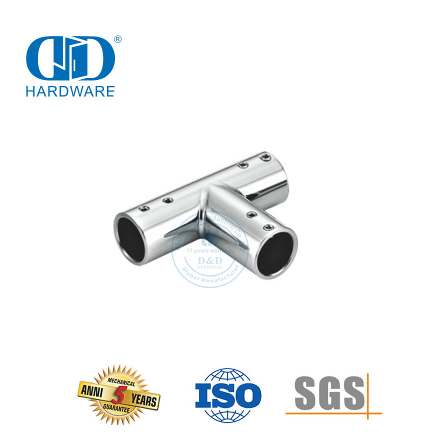Konektor Pipa Bulat Stainless Steel Sistem Bilik Mandi Komersial Konektor Braket Panel Kaca-DDSC036