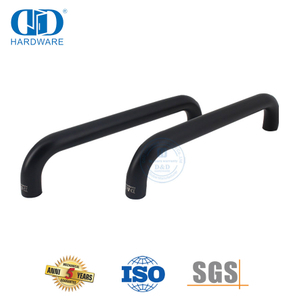 Matte Black Finish Aksesori Perangkat Keras Pintu Kaca Modern Pegangan Pipa Bulat Kamar Mandi -DDPH007-MB
