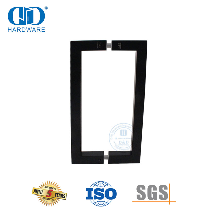 Pegangan Tarik Tabung Persegi D Stainless Steel Kualitas Terbaik untuk Pintu Kaca-DDPH015-E-MB