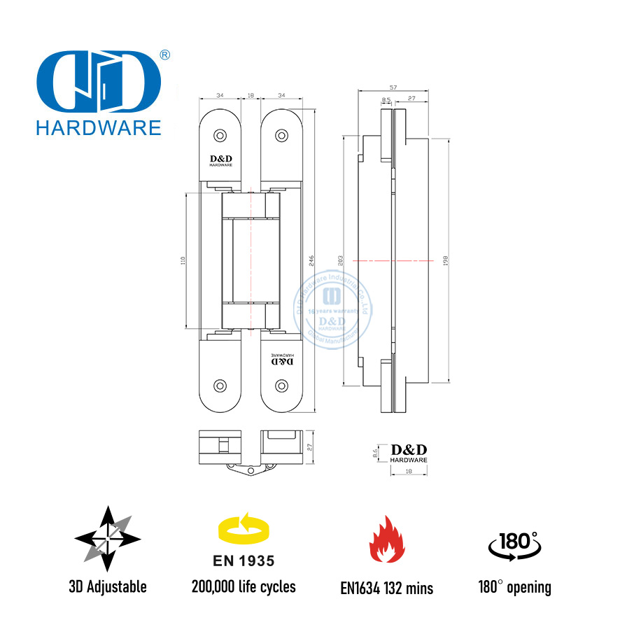 EN1935 Produsen Engsel Pintu Tersembunyi 3D untuk Pintu Tugas Berat-DDCH008-G120