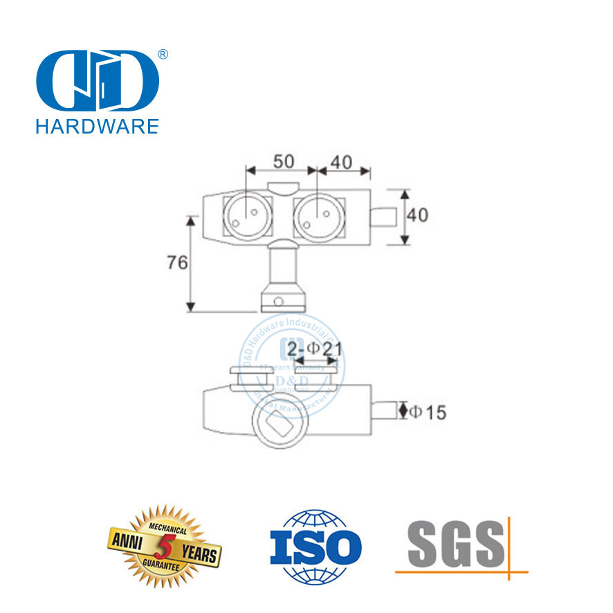 Sistem Pivot Pintu Kaca Stainless Steel Curve Top Over Panel Pivot Glass Fittings-DDGP008