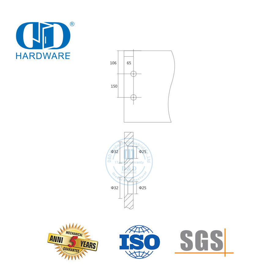 Tiang Pivot Perlengkapan Pintu Kaca Stainless Steel dengan Perangkat Keras Kaca Pengikat Titik Tunggal-DDGP003