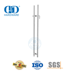 Panjang Dua Sisi Kaca Stainless Steel Peralatan Fitting Pintu Kaca Kunci Mengunci Kunci Tarik Menangani dengan Schlage Lock-DDPH039