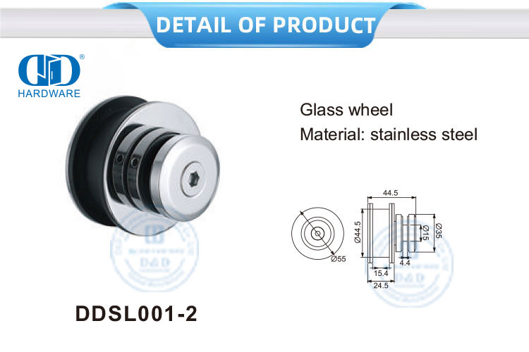Perlengkapan Perangkat Keras Pintu Geser Stainless Steel Perangkat Keras Pintu Geser Roda Kaca-DDSL001-2