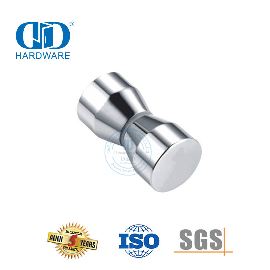 Kenop Bilik Mandi Baja Tahan Karat Kenop Pegangan Dua Sisi Kuningan Pegangan Pintu Kamar Mandi Tanpa Bingkai Knobs-DDSK003