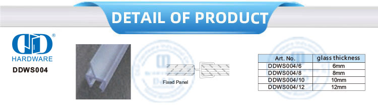 Berbagai Jenis Strip Segel PVC Strip Penyegel Karet Kamar Mandi Pintu Kaca Strip Segel Plastik Tahan Air-DDWS004