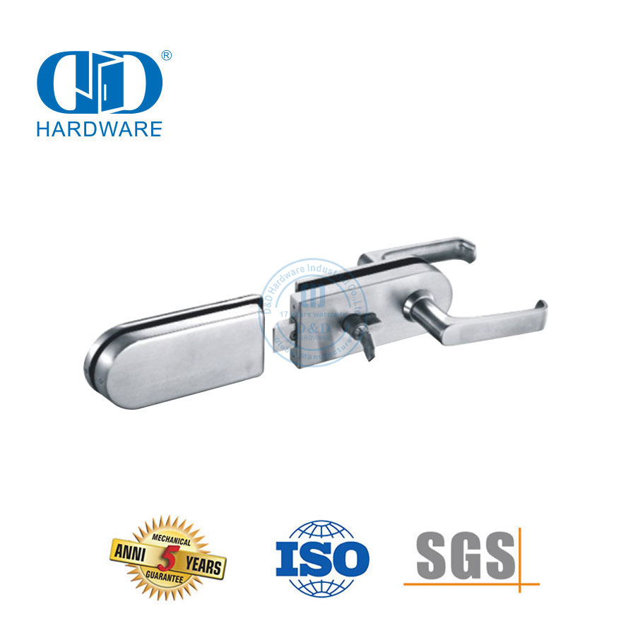 Stainless Steel Kunci Sudut Perangkat Keras Pas Pegangan Pintu Kaca Patch Fitting Kunci Kunci-DDGL001