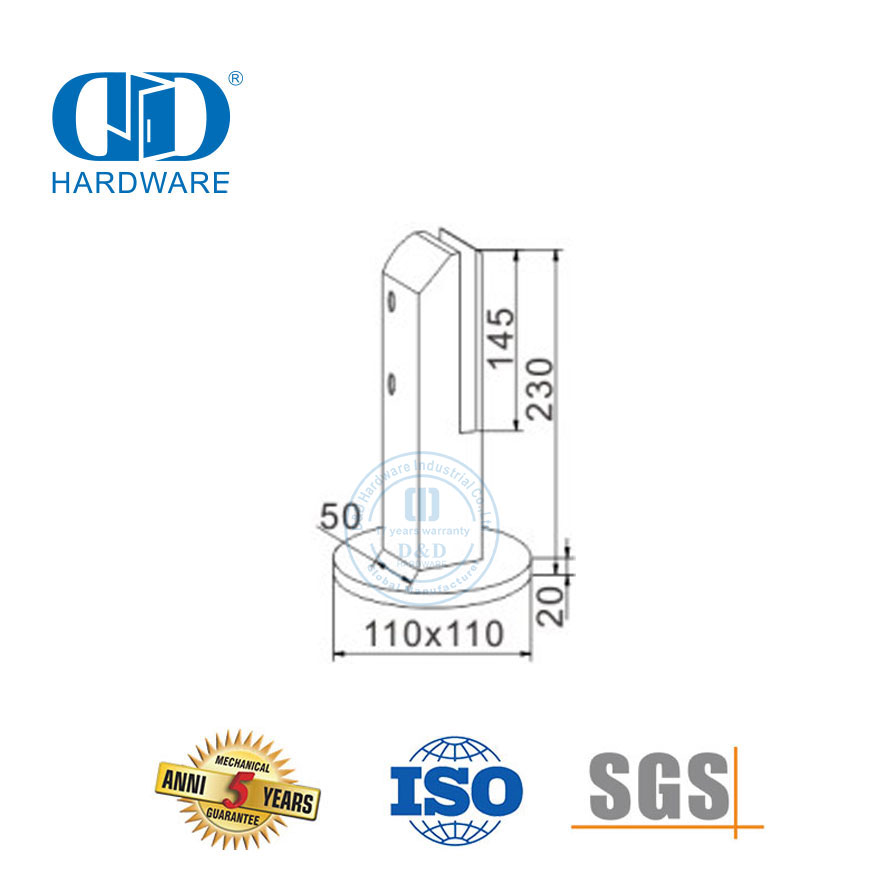 Stainless Steel Tangga Rai Bagian Kaca Pagar Langkan Fitting Penjepit Keran Kaca Penjepit Bracket-DDHB007