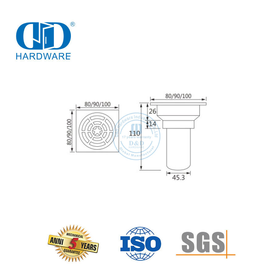 ABS Plastik Stainless Steel Sanitary Floor Drain Aksesoris Perabot Kamar Mandi Shower Drain-DDFD002