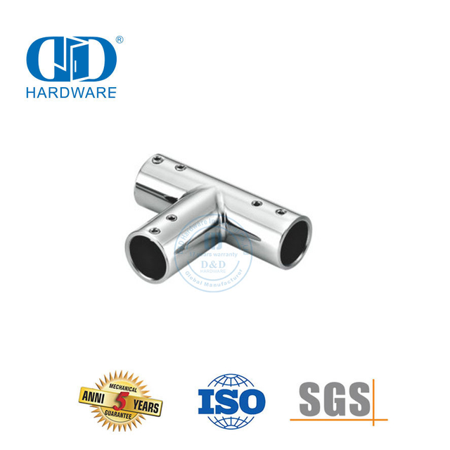 Konektor Pipa Bulat Stainless Steel Sistem Bilik Mandi Komersial Konektor Braket Panel Kaca-DDSC036