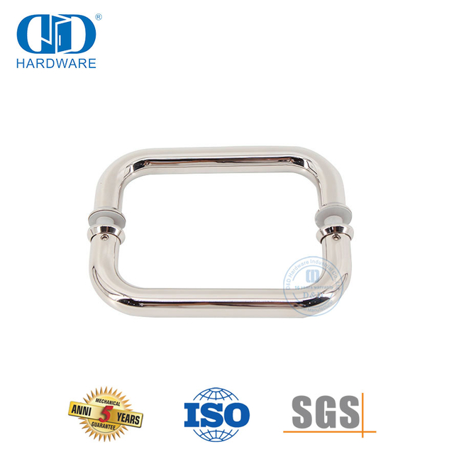 Kenop Pintu Kamar Mandi Stainless Steel Tabung Bulat Krom Dipoles Pegangan Pintu Kaca-DDPH007-PSS