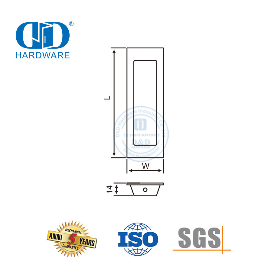 Kabinet Dapur Geser Pegangan Tarik Siram Tembaga Stainless Steel-DDFH009-B