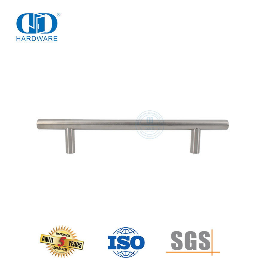 Gagang Pintu Kamar Mandi Perak T Bar Stainless Steel Modern Untuk Pintu Kaca-DDPH031-SSS