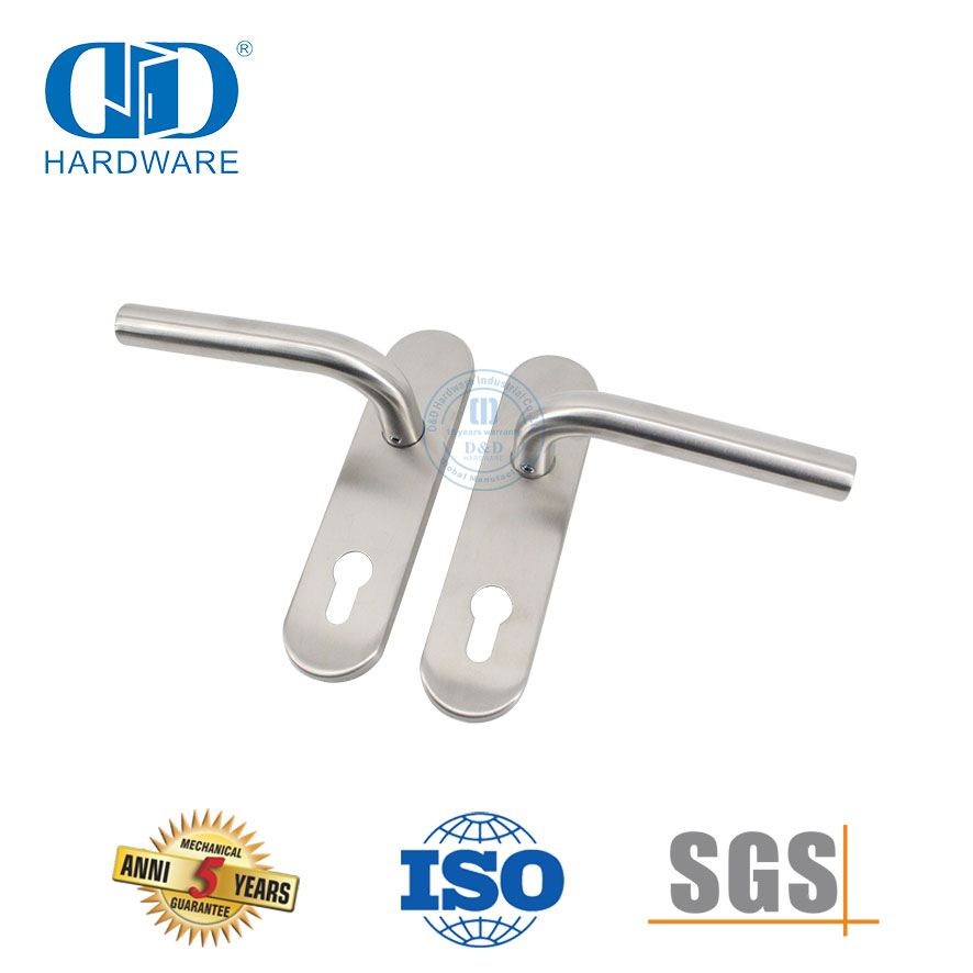 Pegangan Tuas Dalam Ruangan Stainless Steel Berkualitas Tinggi dengan Pelat untuk Pintu Logam-DDTP008