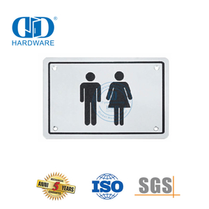 Pelat Tanda Tipe Persegi Baja Tahan Karat Pelat Tanda Pintu Toilet Kamar Mandi Umum Uniseks-DDSP003