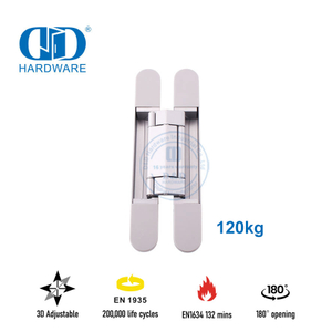 Pasokan Cina Paduan Seng 3D Tersembunyi Salib Tersembunyi Penutupan Lembut Tenang Menyesuaikan 180 Derajat Engsel Kayu Baja Komersial-DDCH008-G120