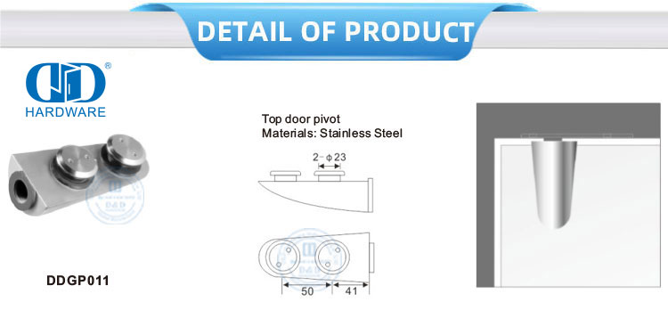 Stainless Steel Tugas Berat Pintu Atas Piovt Glass Fitting Patch Fitting Pivot-DDGP011