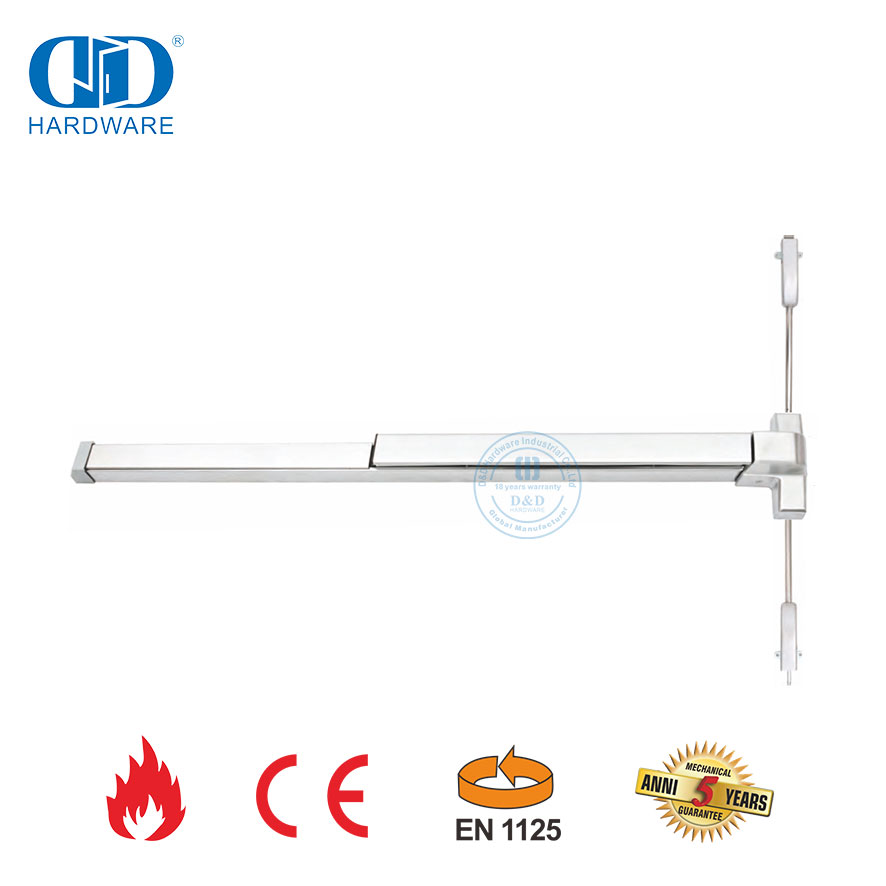 Perangkat Keras Perangkat Keluar Panik Bar Panik Tahan Api Terdaftar CE UL Baja Tahan Karat untuk Pintu Eksternal Darurat Komersial-DDPD028-CE
