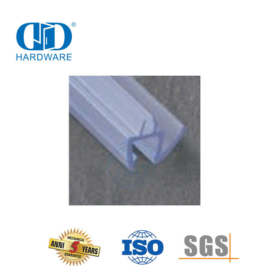 Perangkat Keras Kaca Berkualitas Tinggi Pintu Kaca PVC Segel Atas Strip Segel Karet Silikon Strip Penyegel Mandi-DDWS005