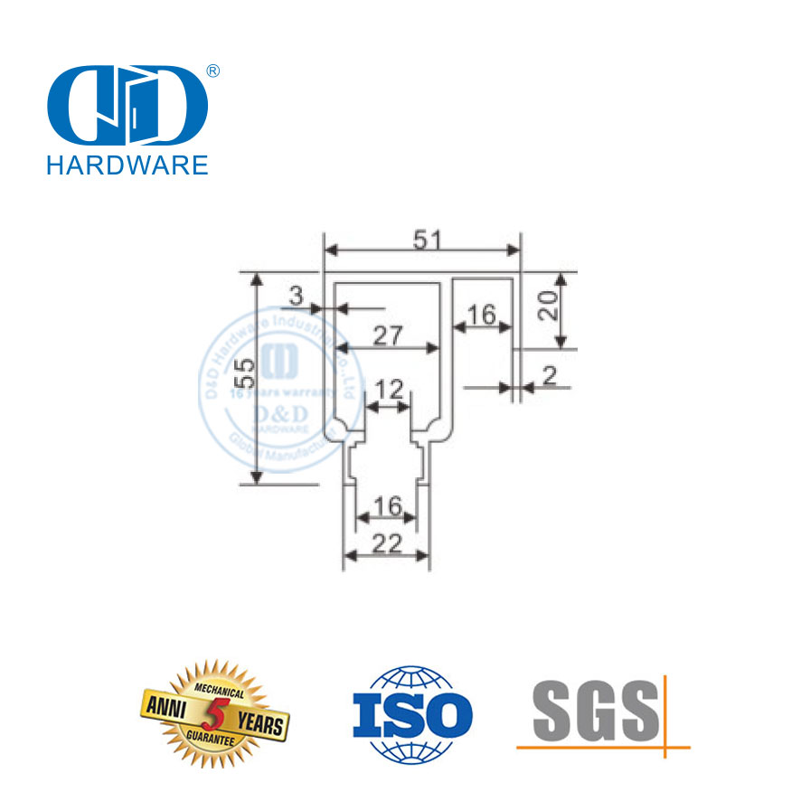 Perangkat Keras Bangunan Kantor Hotel Tabung Pintu Geser Perangkat Keras Kaca Besi Stainless Steel Untuk Kamar Mandi-DDGS144